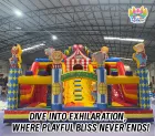 Circus-Themed Inflatable Play Combination (0.55mm PVC) – Entertainment Facility for Children's Parties and Commercial Venues
