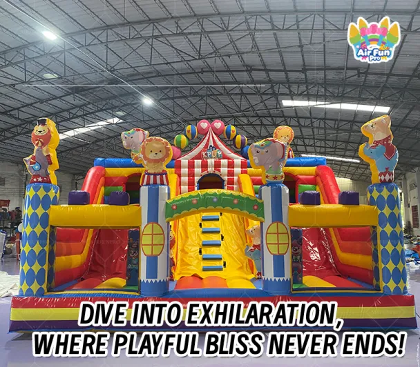 Circus-Themed Inflatable Play Combination (0.55mm PVC) – Entertainment Facility for Children's Parties and Commercial Venues