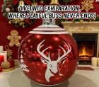 Red Mirror Reindeer Christmas Inflatable Ornament Ball: A Textured Atmosphere Core for Festive Scenarios