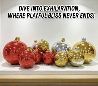 Gold-Red-Silver Mirror Inflatable Christmas Ornament Ball Set: A Luxury Atmosphere Core for Festive Scenarios