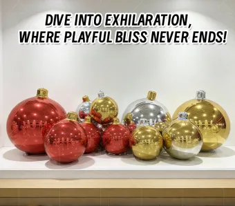 Gold-Red-Silver Mirror Inflatable Christmas Ornament Ball Set: A Luxury Atmosphere Core for Festive Scenarios