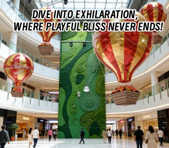 Red-Gold Mirror Inflatable Hot Air Balloon: A Dreamy Eye-Catching Installation for Commercial Spaces