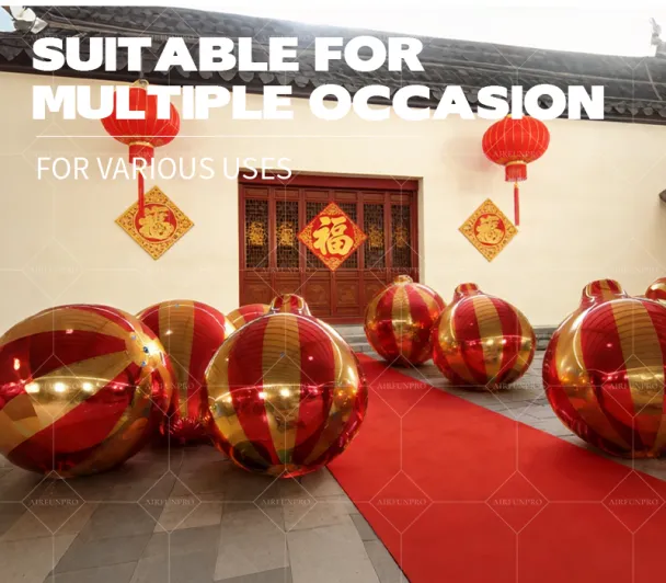 Red-Gold Mirror Inflatable Hot Air Balloon: A Dreamy Eye-Catching Installation for Commercial Spaces
