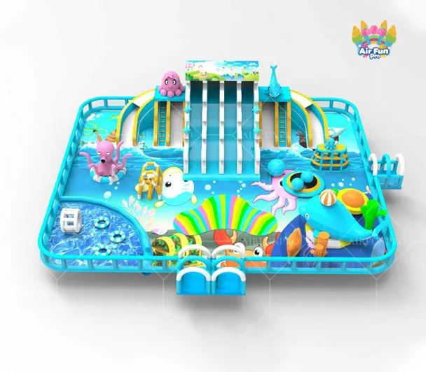 Customizable Underwater-Themed 35x25m Water Castle Facility