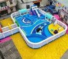 Vibrant Ocean-Themed 22x23m Waterpark Inflatable Play Hub