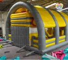 AirFunpro Inflatable Playground Dimensions 10m x 14m x 6.8m Color Theme yellow-gray with red accents