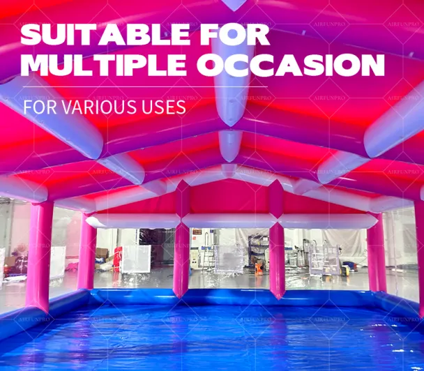 Pink-White Cute Inflatable Play Tent: A High-Temperature Heat-Sealed, Fast-Inflation All-Weather Parent-Child Joy Shelter