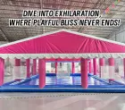 Pink-White Cute Inflatable Play Tent: A High-Temperature Heat-Sealed, Fast-Inflation All-Weather Parent-Child Joy Shelter