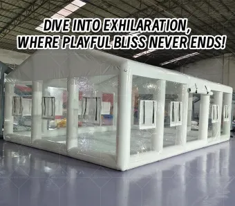 Minimalist White Transparent Inflatable Play Tent A High-Temperature Heat Sealed Fast Inflation Multi Functional Event Space