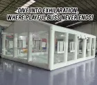 Minimalist White Transparent Inflatable Play Tent A High-Temperature Heat Sealed Fast Inflation Multi Functional Event Space