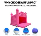 AirFunPro Outdoor Pink Lightweight PVC Tarpaulin Jumping Bouncer Bouncing Castles Inflatable Water Slide with Pool