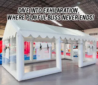 Pure White Cute Inflatable Play Tent: A Semi-Open Transparent Parent-Child Joy Shelter