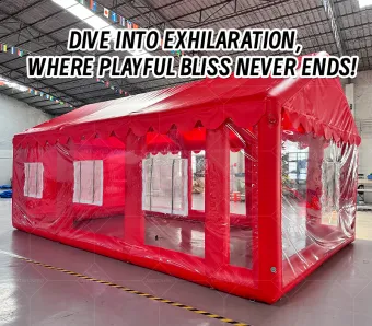 Festive Red Semi-Open Inflatable Play Tent: A High-Temperature Heat-Sealed, Fast-Inflation Joy Shelter
