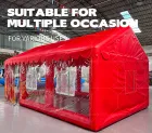 Festive Red Semi-Open Inflatable Play Tent: A High-Temperature Heat-Sealed, Fast-Inflation Joy Shelter