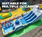 Ocean exploration themed inflatable water castle, equipped with double slides.