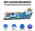 Ocean exploration themed inflatable water castle, equipped with double slides.