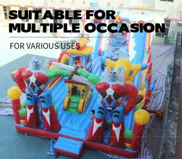 Giant mecha heroes have landed! The epic inflatable castle is now open!