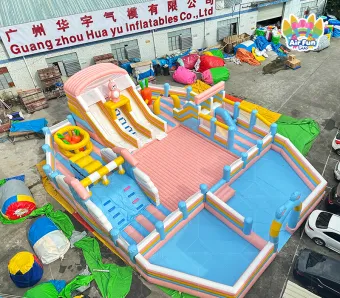 Customizable Pastel Inflatable Castle | High-Capacity Leisure Solution