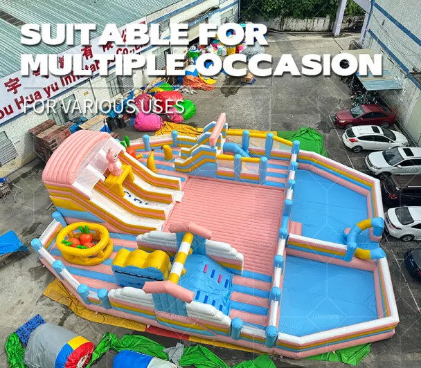Customizable Pastel Inflatable Castle | High-Capacity Leisure Solution