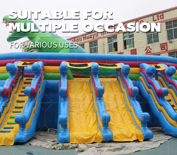 Dinosaur Themed 4-Lane Inflatable Castle | EN14960 Certified