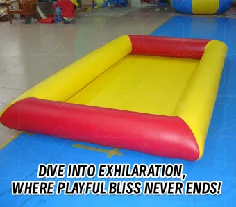 Red-Yellow Contrast Inflatable Play Pool: A High-Temperature Heat-Sealed, Fast-Inflation Vibrant Play Base