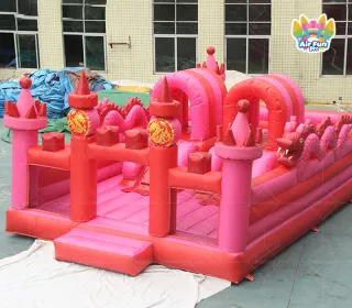 Mythical Adventure Awaits! Red-Pink Dragon Inflatable Castle