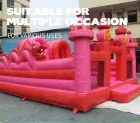 Mythical Adventure Awaits! Red-Pink Dragon Inflatable Castle