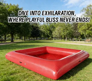 Bright Red Inflatable Play Pool: A High-Temperature Heat-Sealed, Fast-Inflation Vibrant Play Center