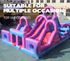 Pink-Purple Adventure Slide: The Most Vibrant Inflatable Castle Ever!
