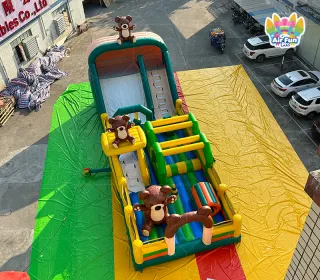 Teddy Bear Rainbow Castle! Slide & Cuddle with Your Furry Friends!