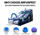 Race the Wave! Dual-Lane Blue & White Inflatable Dry Slide