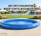 Deep Blue Round Inflatable Water Pool: A High-Temperature Heat-Sealed, Fast-Inflation Cool Play Core