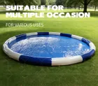 Blue-White Contrast Round Inflatable Water Pool: A High-Temperature Heat-Sealed, Fast-Inflation Urban Lawn Cool Station