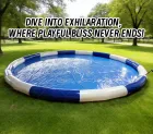 Blue-White Contrast Round Inflatable Water Pool: A High-Temperature Heat-Sealed, Fast-Inflation Urban Lawn Cool Station