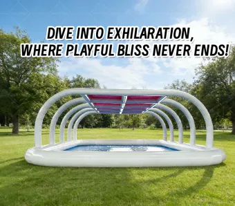 White-Pink Gradient Canopy Inflatable Shaded Water Play Corridor: A High-Temperature Heat-Sealed, Fast-Inflation Full-Scenario Cool Passage