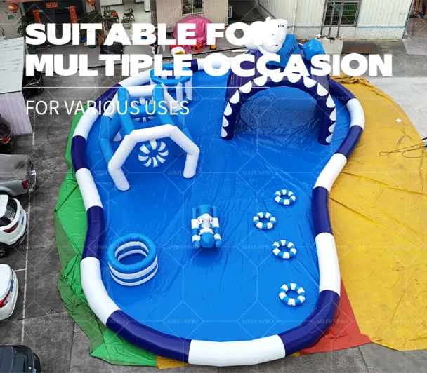 Blue-White Contrast Inflatable Obstacle Water Pool: A High-Temperature Heat-Sealed, Fast-Inflation Parent-Interactive Water Park