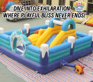 Factory Price AirFunPro PVC Tarpaulin Lightweight Inflatable Bouncy Castle with Slide and Pool for Kids