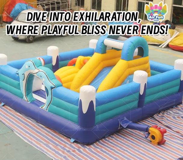 Factory Price AirFunPro PVC Tarpaulin Lightweight Inflatable Bouncy Castle with Slide and Pool for Kids