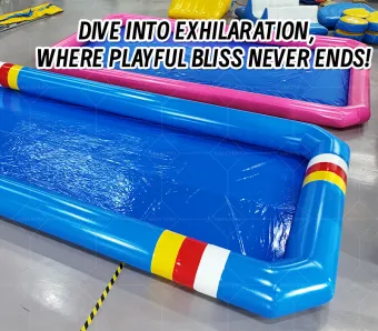 Deep Blue Contrast Long Inflatable Play Pool: A High-Temperature Heat-Sealed, Fast-Inflation Linear Parent-Child Interactive Venue