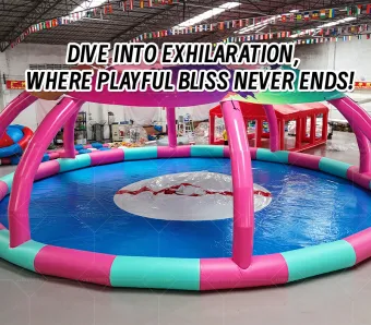 Pink-Green Iridescent Dome Inflatable Water Pool: A High-Temperature Heat-Sealed, Fast-Inflation Princess-Style Parent-Child Sanctuary