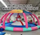 Pink-Green Iridescent Snowman Dome Inflatable Water Pool: A High-Temperature Heat-Sealed, Fast-Inflation Winter Fairy-Tale Play Castle
