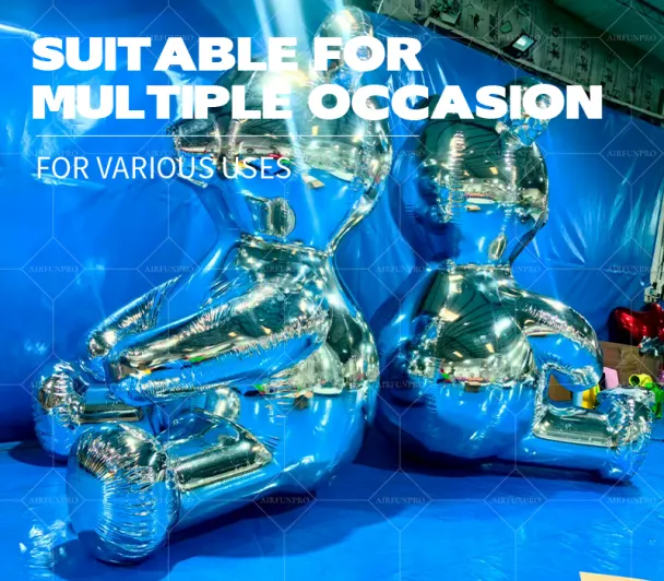 Mirror PVC Inflatable Cute Bear Installation: A Dual-Empowerment Carrier of Trend Art and Commercial Drainage