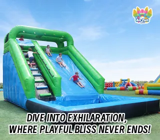 Jungle Green Inflatable Slide | Boost Foot Traffic with Fresh, Modern Appeal