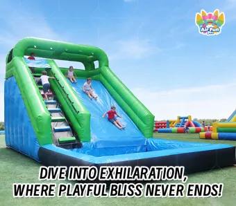 Jungle Green Inflatable Slide | Boost Foot Traffic with Fresh, Modern Appeal