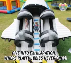 Jet Fighter Themed Triple Lane Inflatable Slide Ideal for Amusement Parks & Events