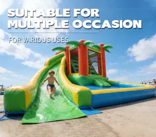 Palm Tree Inflatable Water Slide: The Perfect Backyard Summer Fun!