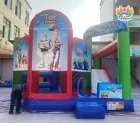 Children's Cartoon Inflatable Bouncer with Slide Bouncy Castle Combo Toy PVC Tarpaulin Easy Setup