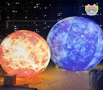 Giant Inflatable Solar System Model Ball Balloon Multi-Color UV Printing Waterproof 10-12ft for Birthday/Christmas Decorations