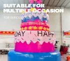 Customizable Multi-Color UV Printed Waterproof Birthday Inflatable Cake Balloon Electric Pump 10-12ft Outdoor Event Decoration