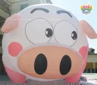 Giant Inflatable Clear Pig Mascot Balloon Waterproof with Electric Blower 10-12ft for Activity Decorations